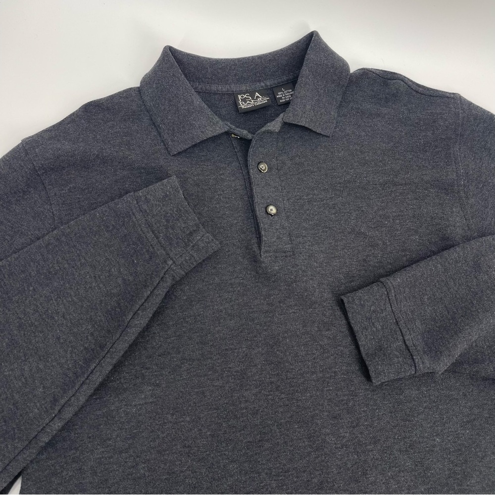 Jos.A.Bank Traveler's Collection Long Sleeve Premium Polo L Preppy Quiet Luxury